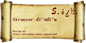 Straszer Ádám névjegykártya